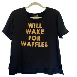 Joe Boxer| Will Wake for Waffles Graphic Shirt| Novelty Print Short sleeve Shirt